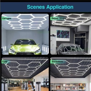 Set 7 Hexagoane LED Honeycomb 240W Tuburi 440mm - Img 3