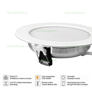 Spot LED 12W Rotund Alb Incastrat Smart RGBCCT - Img 2