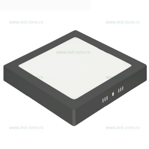 Spot LED 18W Patrat Negru Aplicat