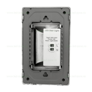 Spot LED 1W Dreptunghiular Negru Trepte Senzor LZ6143 - Img 2