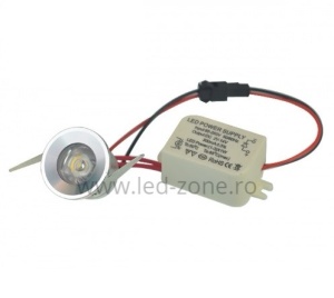 Spot LED 1W Mini Rotund Argintiu  - Img 3