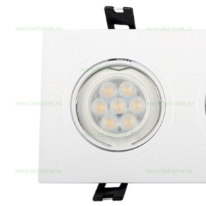 Spot LED 2x6W Dreptunghiular Mobil Alb - Img 2