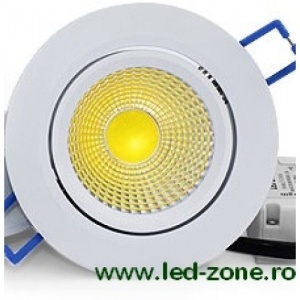 Spot LED 30W COB Rotund Mobil Alb - Img 1