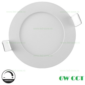 Spot LED 6W Rotund Alb Incastrat Dimabil 3 Functii CCT IP44 - Img 2