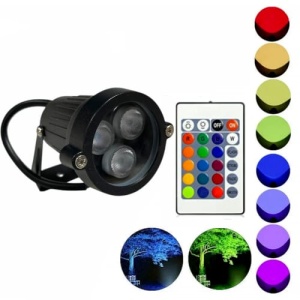 Spot LED Exterior 3W COB RGB Rotund 220V Montaj Gradina