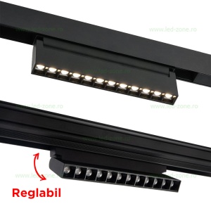 Spot LED Magnetic 12W Liniar Clar Negru Reglabil - Img 2