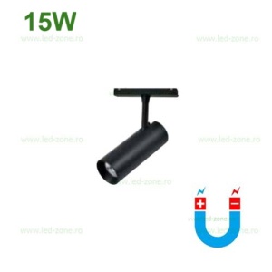 Spot LED Magnetic 15W Cilindru Negru Reglabil Ultra Slim T2 - Img 4