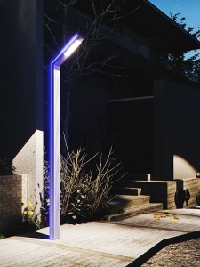 Stalp Iluminat LED 30W + 20W Ornamental Albastru 3M Premium - Img 2