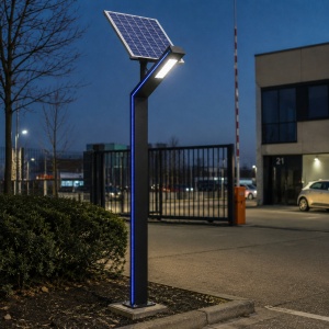 Stalp Iluminat LED 30W + 20W Ornamental Albastru 3M Solar