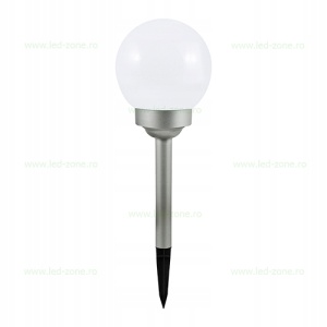 Stalp LED Gradina Solar Glob D200mm RGB sau Alb Cald - Img 2