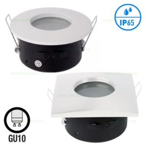 Suport Incastrat 1 Bec Spot LED GU10 Alb SARDUNYA IP65 - Img 1