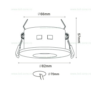 Suport Incastrat 1 Bec Spot LED GU10 Rotund Alb SARDUNYA IP65 - Img 2
