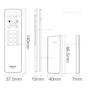 Telecomanda 4 Zone MiLight RF CCT Suport Perete - Img 4