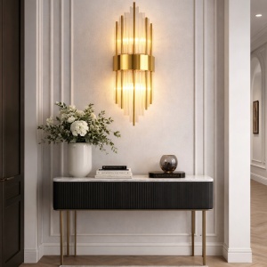 Aplica 2 Socluri E14 Aurie Cristal GILLIS2W/GD