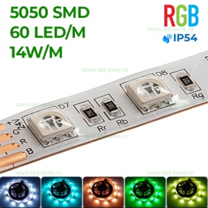 Banda LED 5050 60 SMD/ML RGB Silicon 24V - Img 1