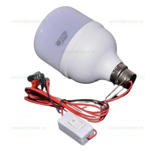 Bec LED 20W Mat Alimentare 12V Clesti cu Intrerupator - Img 2