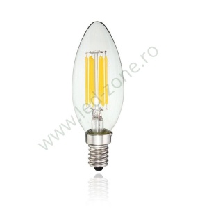 Bec LED E14 6W Filament Lumanare Clar - Img 2