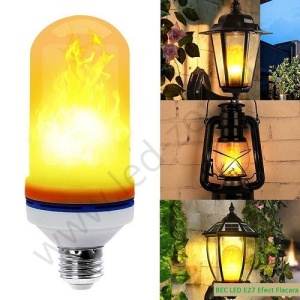 Bec LED E27 6W Cilindric Efect Flacara