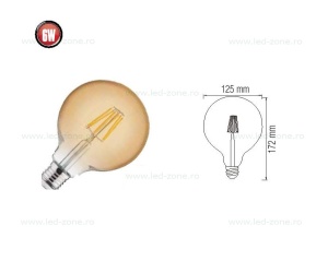Bec LED Vintage E27 6W Glob G125 - Img 2