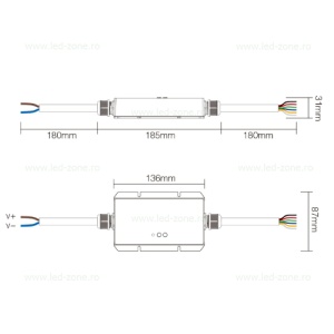 Controller Banda LED RGB-CCT 20A 240W WI-FI Tuya IP67 Waterproof - Img 4
