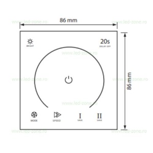 Controller Banda LED Touch Monocrom 144-288W 12-24V Perete - Img 4