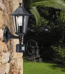 Felinar Iluminat Exterior Perete Senzor Negru-LATERNA 5