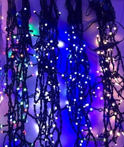 Instalatie LED Perdea Turturi 4x1m  Fir Negru Digitala