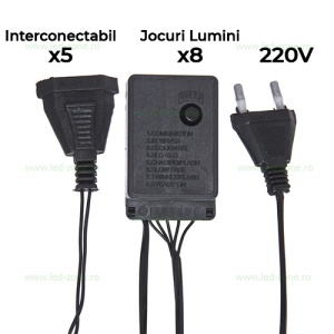 Instalatie LED Perdea Turturi 8x0.7m 360L Fir Negru - Img 5
