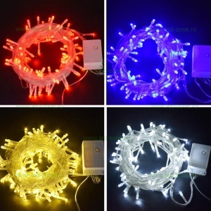Instalatie Pom Craciun 300 LED-uri Diverse Culori Fir Transparent