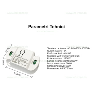 Intrerupator Smar WI-FI Tuya 10A - Img 4