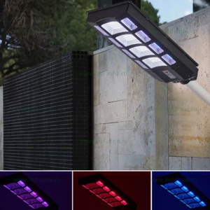 Lampa LED Iluminat Stradal 120W Solara cu RGB Senzor Miscare si Telecomanda - Img 2
