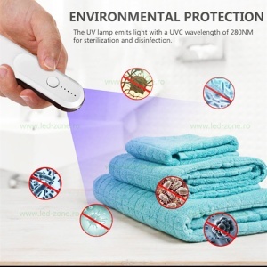 Lampa Sterilizare Germicida UV-C 1.5W Portabila USB