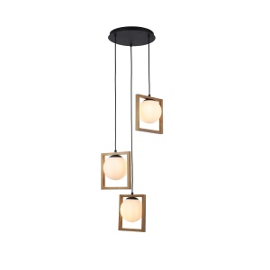 Lustra 3 Socluri E14 Lemn LZ3076 - Img 2
