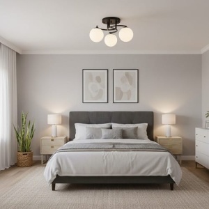 Lustra 3 Socluri E27 Neagra LZ5183/6530
