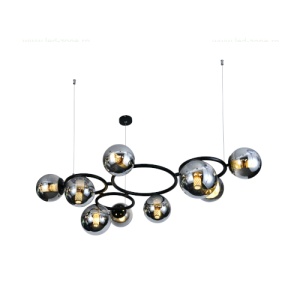 Lustra 9 Socluri E27 Negru/Crom LZ6805-9 - Img 2