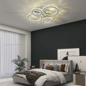 Lustra LED 104W 3 Functii Dimabila cu Telecomanda Cristal LZ8080-2+2