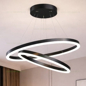 Lustra LED 108W Neagra 3 Functii cu Telecomanda LZ14