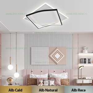 Lustra LED 108W Neagra 3 Functii cu Telecomanda LZG3826-400