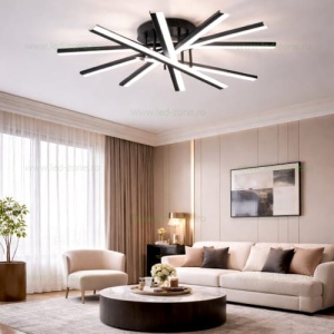Lustra LED 120W Neagra 3 Functii cu Telecomanda LZ125