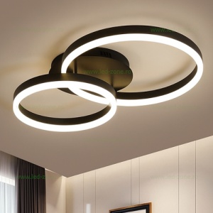 Lustra LED 120W Neagra 3 Functii cu Telecomanda LZ900-2A - Img 3