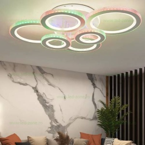 Lustra LED 172W 3 Functii RGB Dimabila cu Telecomanda Cristal LZ600-6 - Img 2