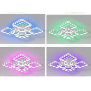 Lustra LED 236W 3 Functii Dimabila Telecomanda sau Telefon LZ6604-4+4 - Img 3