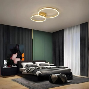 Lustra LED 40W Dimabila 3 Functii Aurie cu Telecomanda LZ9091-2