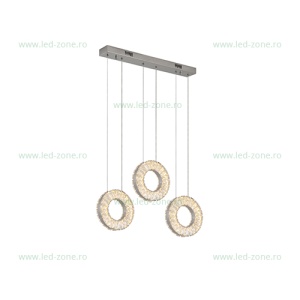 Lustra LED 48W 3 Functii Dimabila cu Telecomanda Cristal LZ7270-3F - Img 2