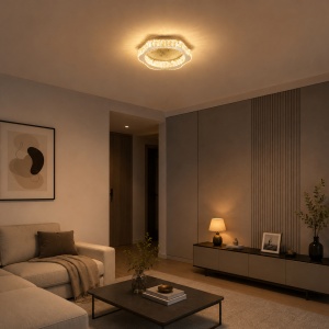 Lustra LED 60W Dimabila 3 Functii cu Telecomanda Cristal LZ9123