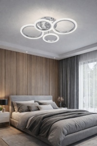 Lustra LED 72W Argintie 3 Functii Dimabila cu Telecomanda LZ9180/2+2