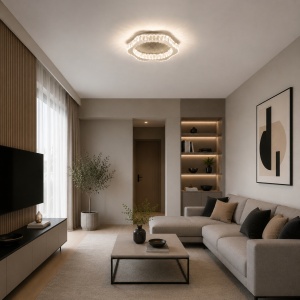 Lustra LED 72W Dimabila 3 Functii cu Telecomanda Cristal LZ9123