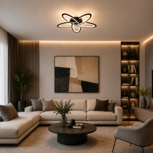 Lustra LED 90W Neagra cu Telecomanda LZ9265-5