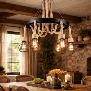 Lustra Rustic 6 Socluri E27 LZ7002 - Img 4