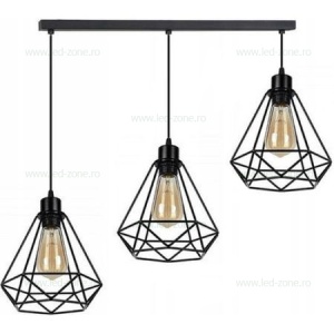 Lustra Vintage 3 Pendule Suport Liniar
